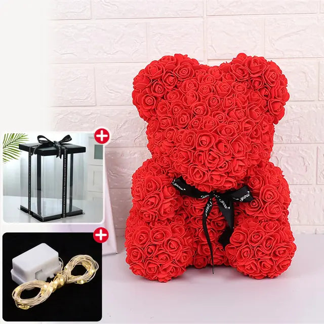 Red Luxury Rose Bear