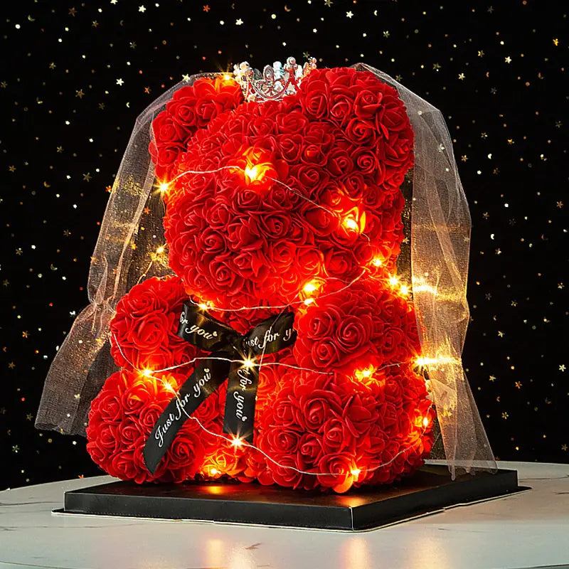 Red Luxury Rose Bear